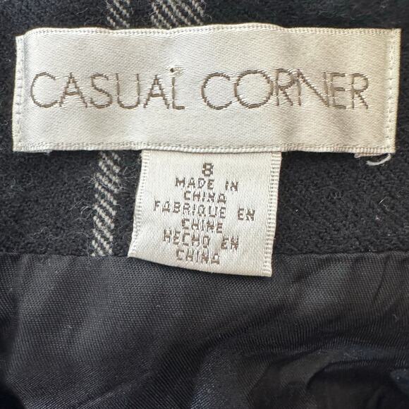 Casual Corner Wool Maxi Skirt Plaid Women’s 8 Black Dark Academia Preppy Pencil - Picture 4 of 11